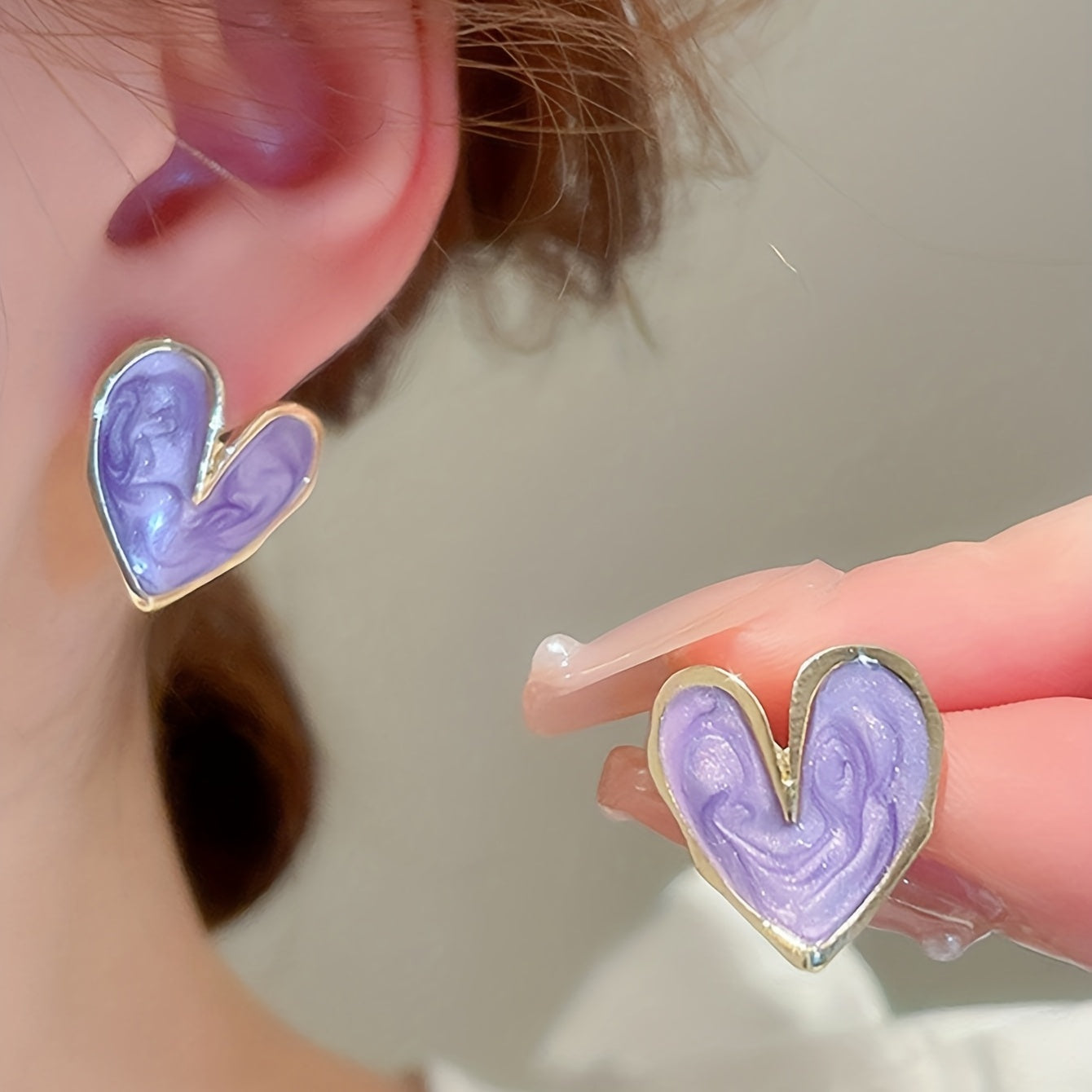 Aurora - Heart Enamel Earrings