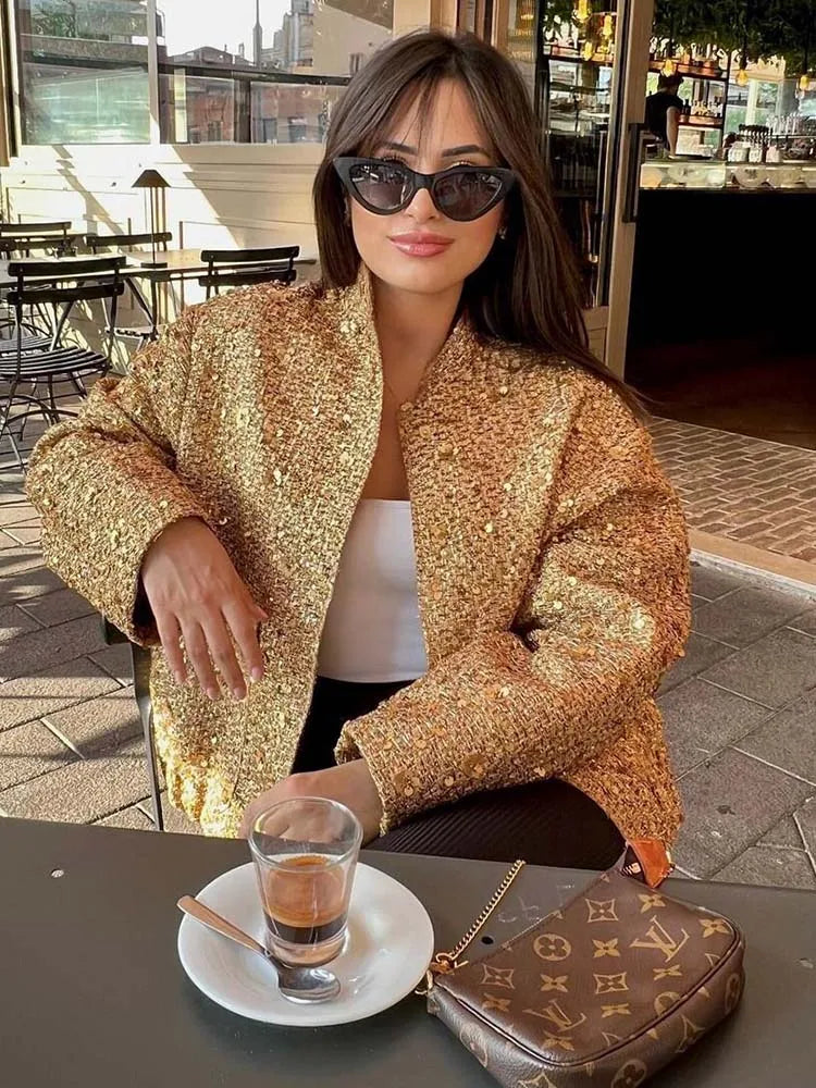 Olivia - Golden Sequin Jacket