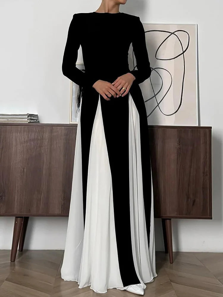 Astraea - Black White Maxi Dress