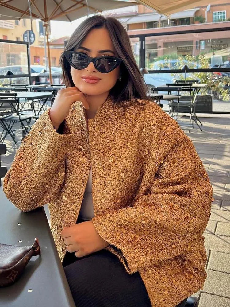 Olivia - Golden Sequin Jacket