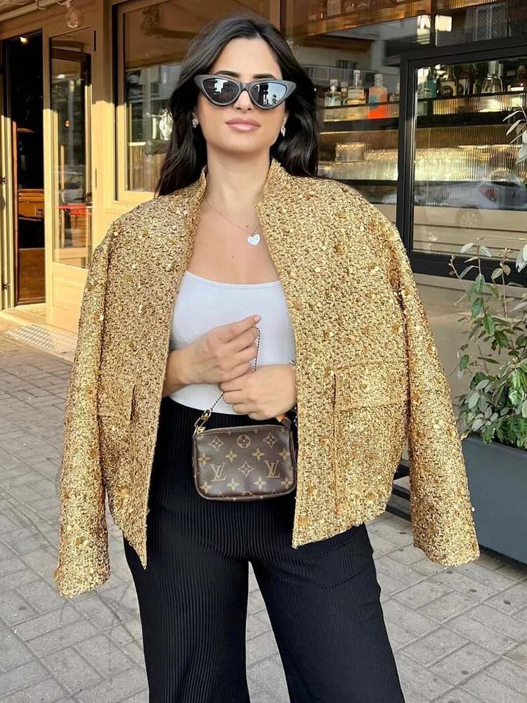 Olivia - Golden Sequin Jacket